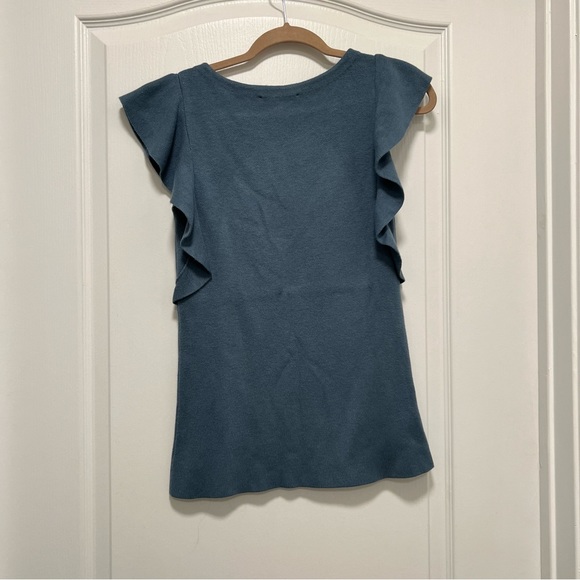 Ann Taylor sweater short sleeve top with ruffle detail, size small - Picture 5 of 5
